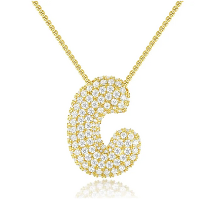 14K Gold Plated Bubble Letter Necklace